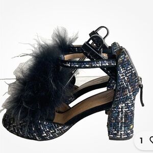 Bettye (Anthropologie)  Shoes Heels With Genuine Fur & Back Zipper